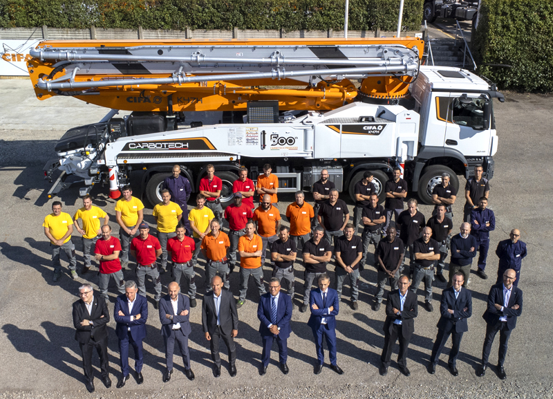 CIFA comemora produção da 500ª bomba de concreto Carbotech