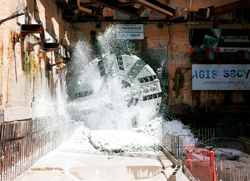 Tuneladora avança em obra do Metrô de Fortaleza